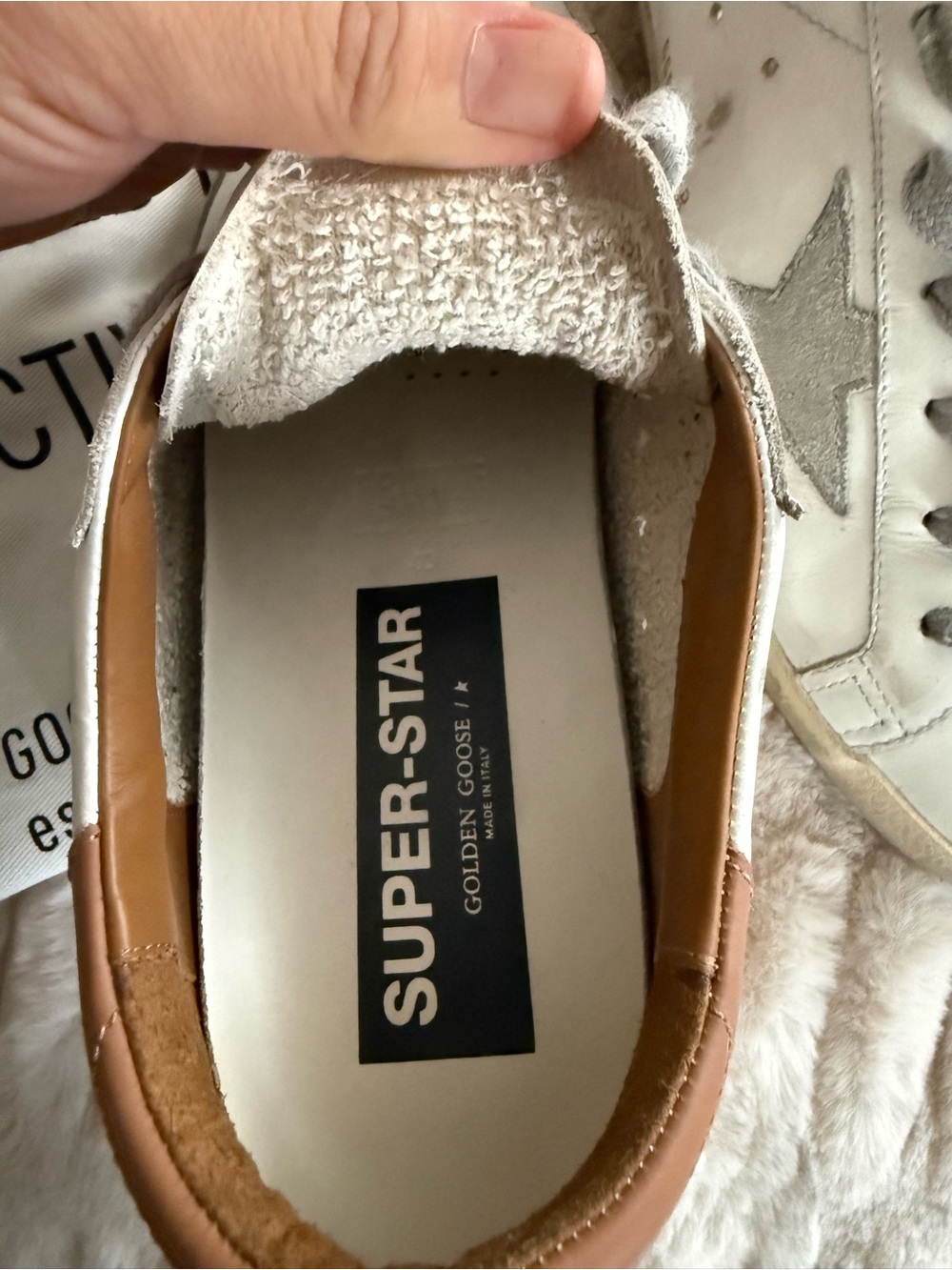 Golden Goose Superstar Low Top Sneaker W9.5White/Light Tan,EUC - Picture 6 of 6